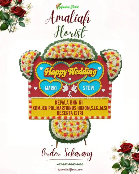Papan Bunga Pernikahan Burai
